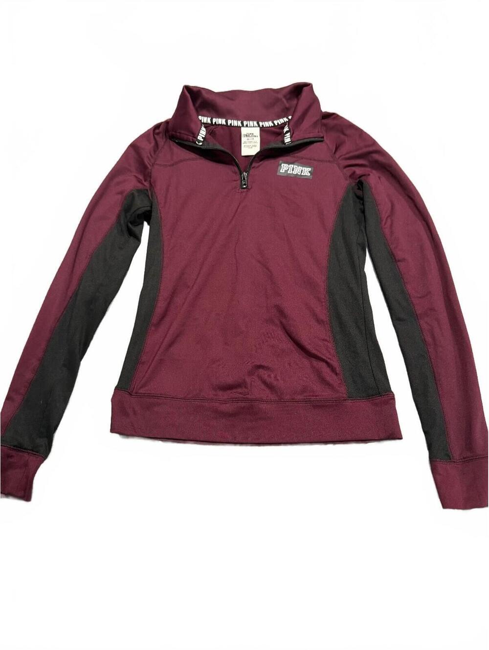 PINK maroon quarter zip pullover